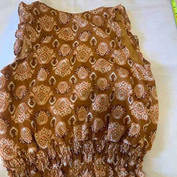 Eclair Sleevless Ruffle Sleeve Elastic Waist Top Small - Picture 3 of 11